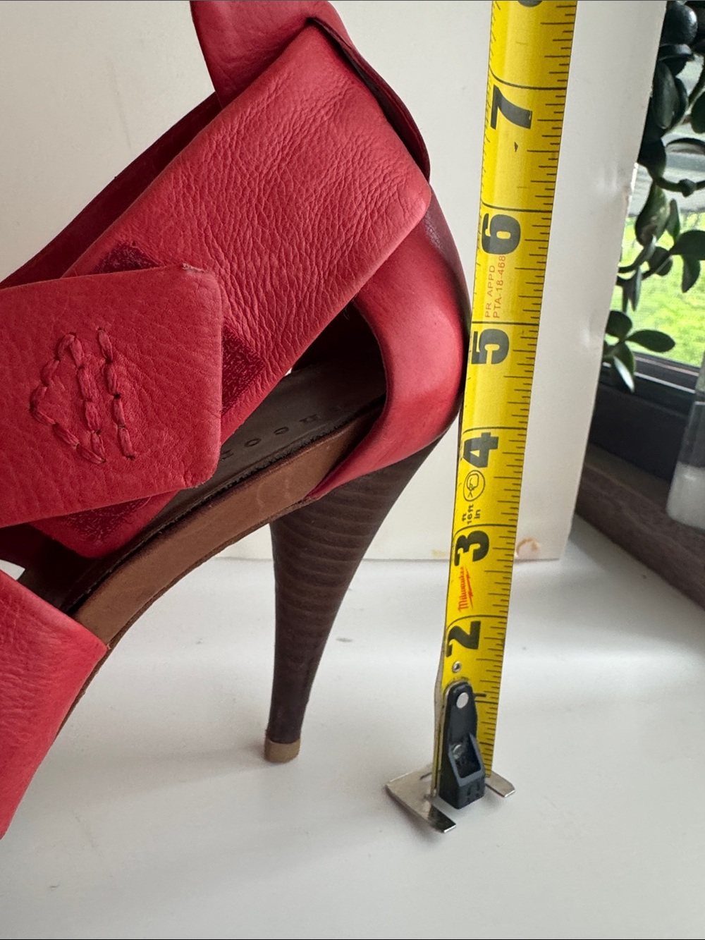 Theory Red Strappy High Heel Sandals - Picture 12 of 12